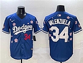Men's Los Angeles Dodgers #34 Fernando Valenzuela Royal 2025 Tokyo Series Limited Stitched Jersey,baseball caps,new era cap wholesale,wholesale hats